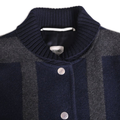 ブルゾン　カシミヤ　ディア　ネイビー　34