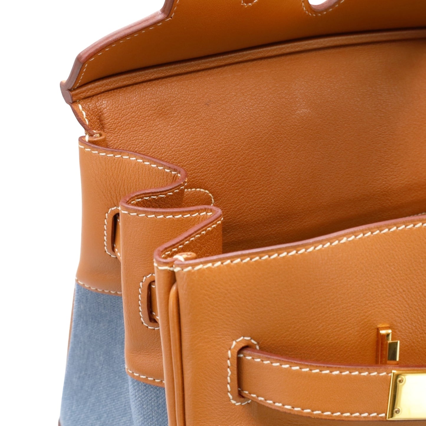 Birkin 35 Gulliver Toile Jean Gold Blue Indigo GP □BStamp