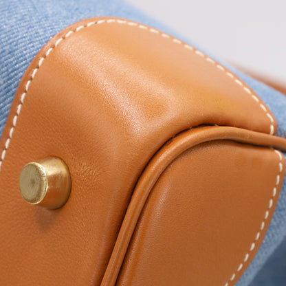 Birkin 35 Gulliver Toile Jean Gold Blue Indigo GP □BStamp