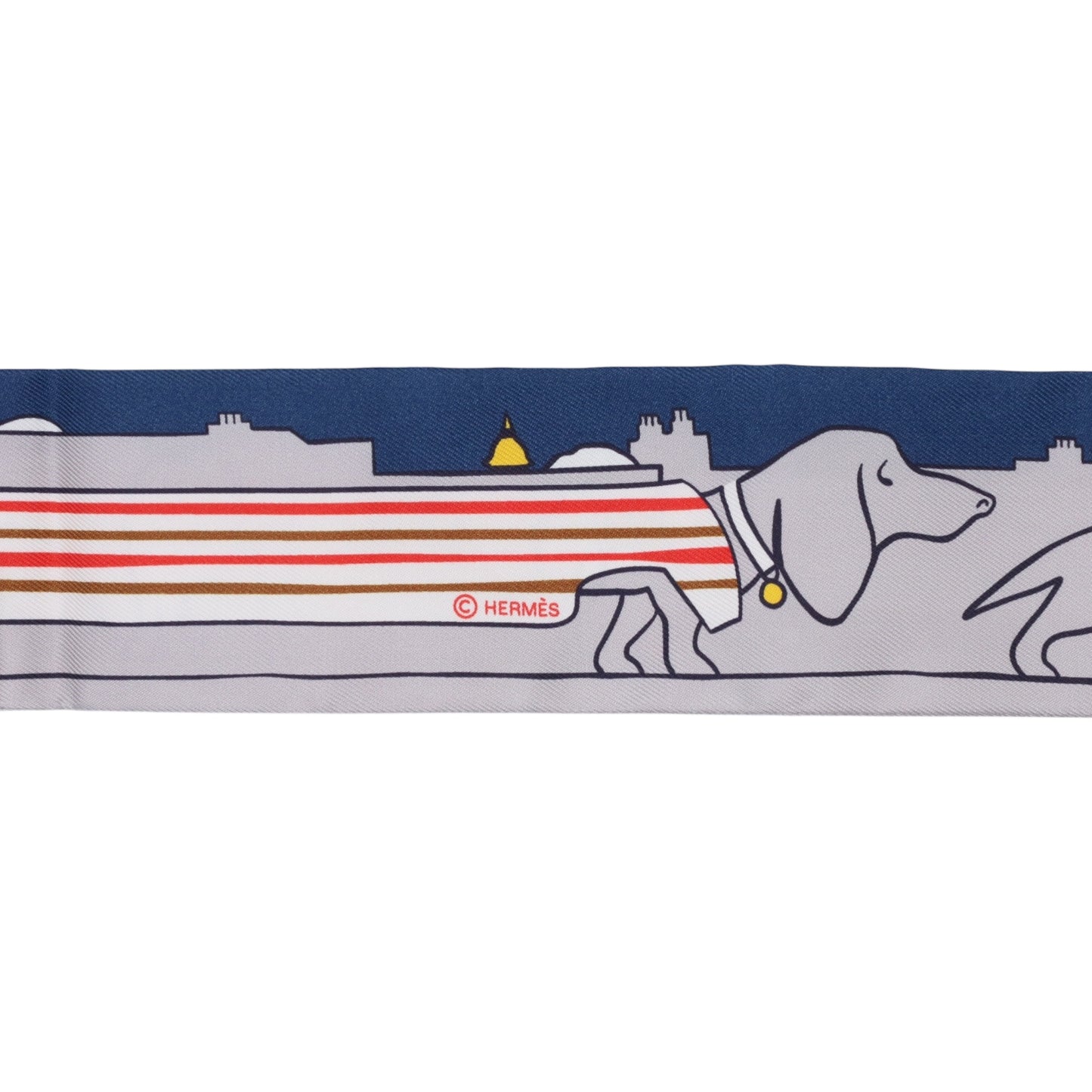 ツイリー　パリジャンの犬　シルク　グレー