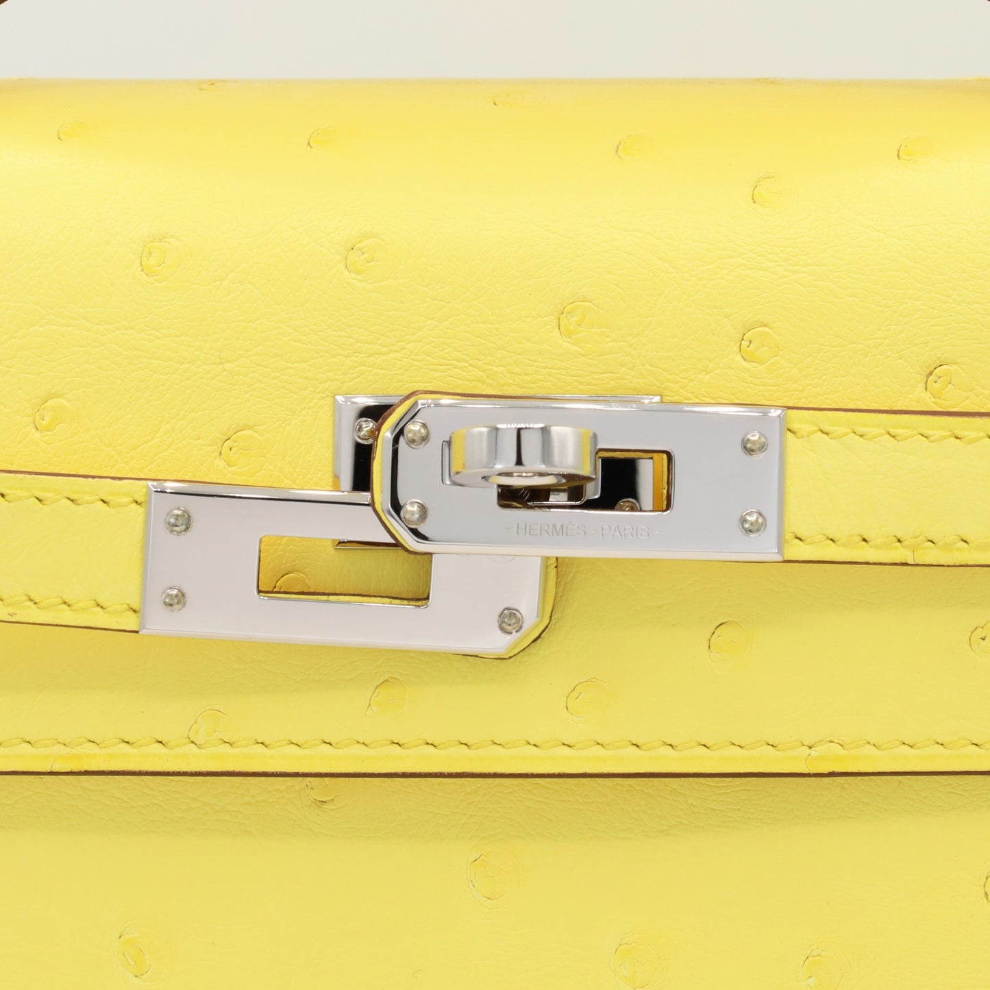 ポシェットケリー　オーストリッチ　ジョーヌシトロン　SS　K刻印