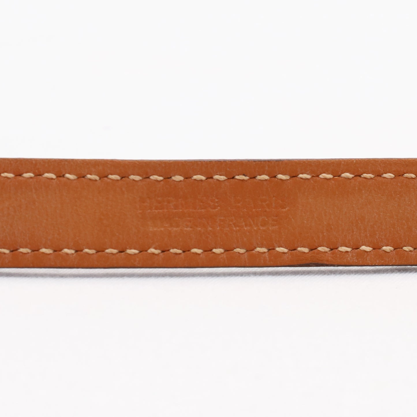 O'Kelly Leather Bracelet Vaux Swift Etoupe Gold GP DStamp