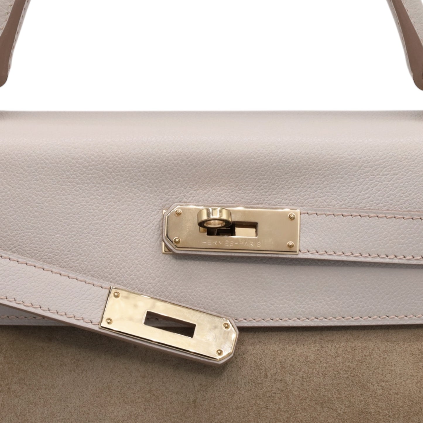 Kelly 32 Voever Color Grizzly Pearl Gray Champagne Gold Hardware □Q Stamp