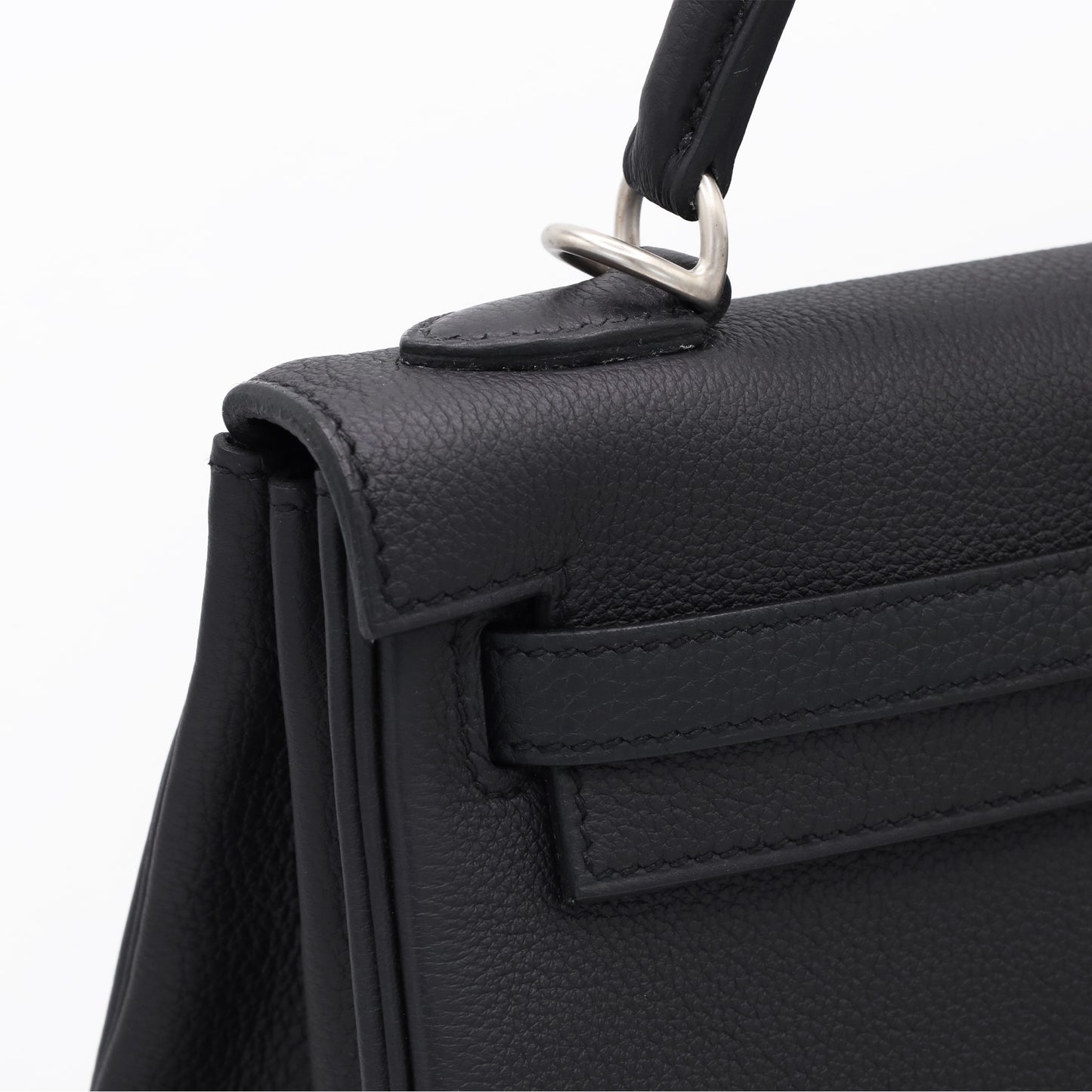 ケリー25　トゴ　ブラック　マットシルバー金具　K刻印