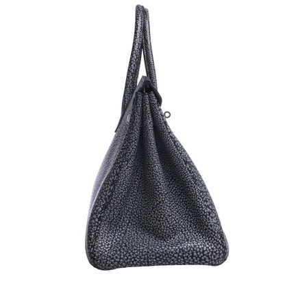 Birkin 35 Buffle Skipper Dalmatian Black SS □E engraved