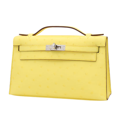 ポシェットケリー　オーストリッチ　ジョーヌシトロン　SS　K刻印