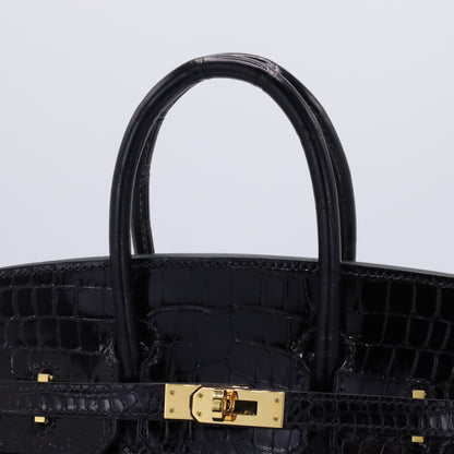 Birkin 25 Porosus Black GP ZStamp