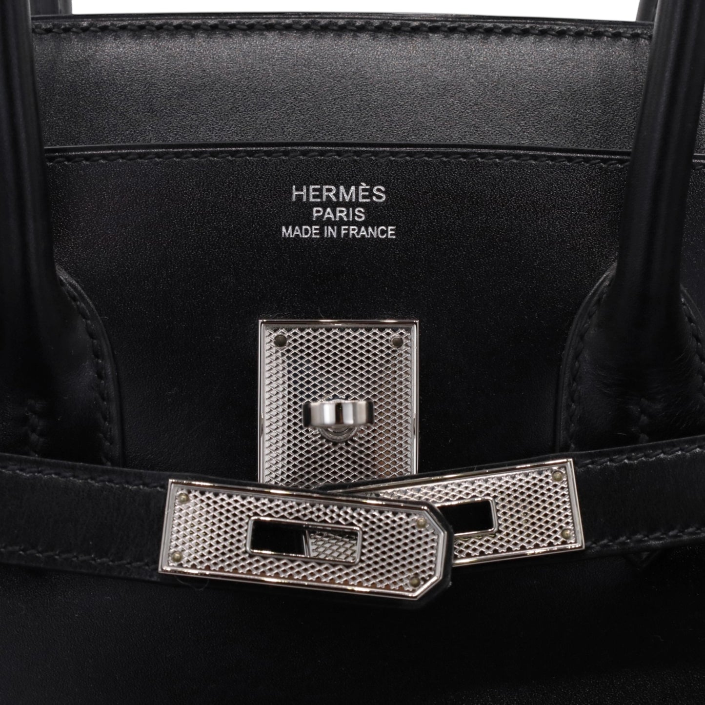 バーキン35　ボックスカーフ　ブラック　ギロッシュ金具　□R刻印