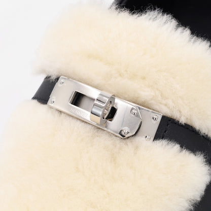 モカシン　ケリーベルト　ファー　ブラック　36