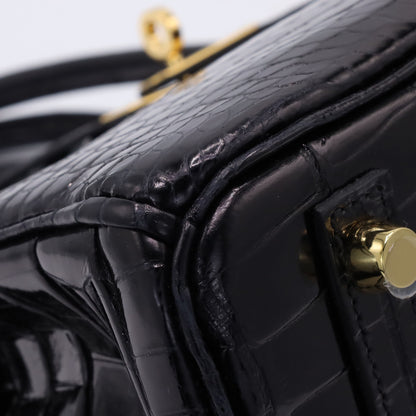 Birkin 25 Porosus Black GP ZStamp