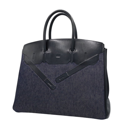 Shadow Birkin 35 Vaux Barenia 牛仔布黑色 SS □N 印章