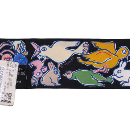ツイリー　Mille et un Lapins　シルク　ブラック