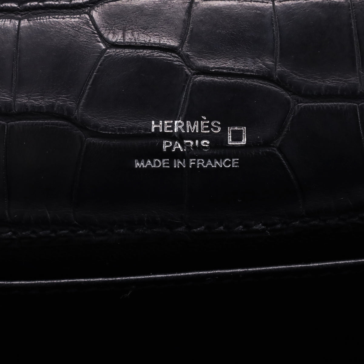 Pochette Kelly Alligator Matte Black SS WStamp