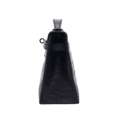 Pochette Kelly Alligator Matte Black SS WStamp