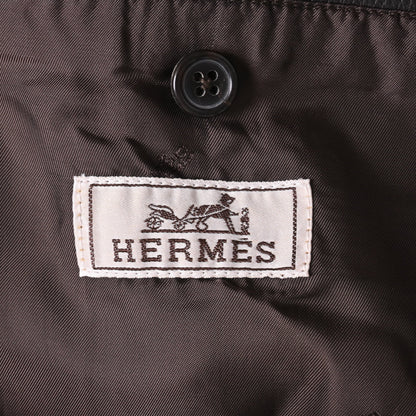 ダッフルコート　レザー　ブラウン　46