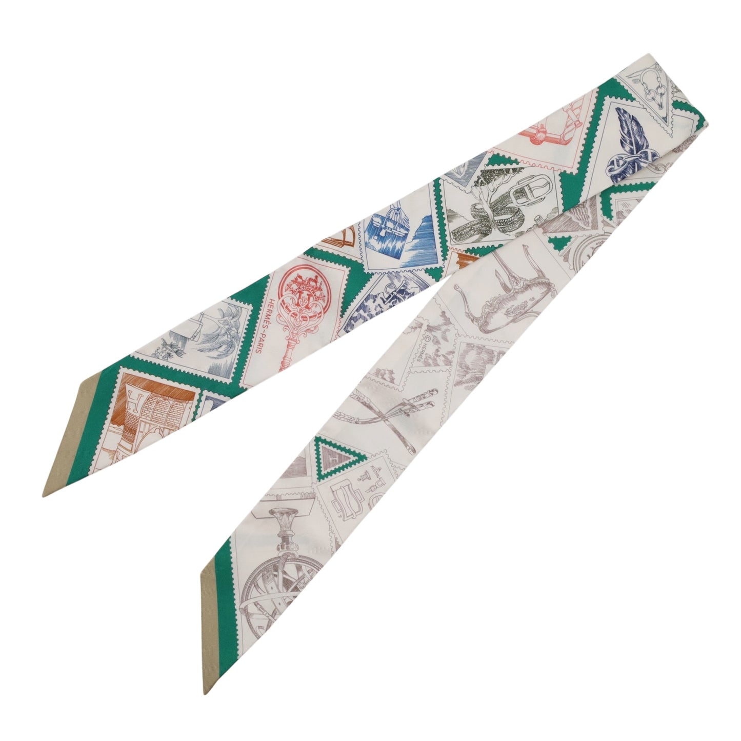 ツイリー　フォーブルの切手　シルク　ホワイト