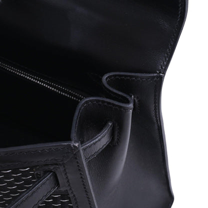 Kelly 25 Metal Crinorun Box Calf Black SS □C Engraved