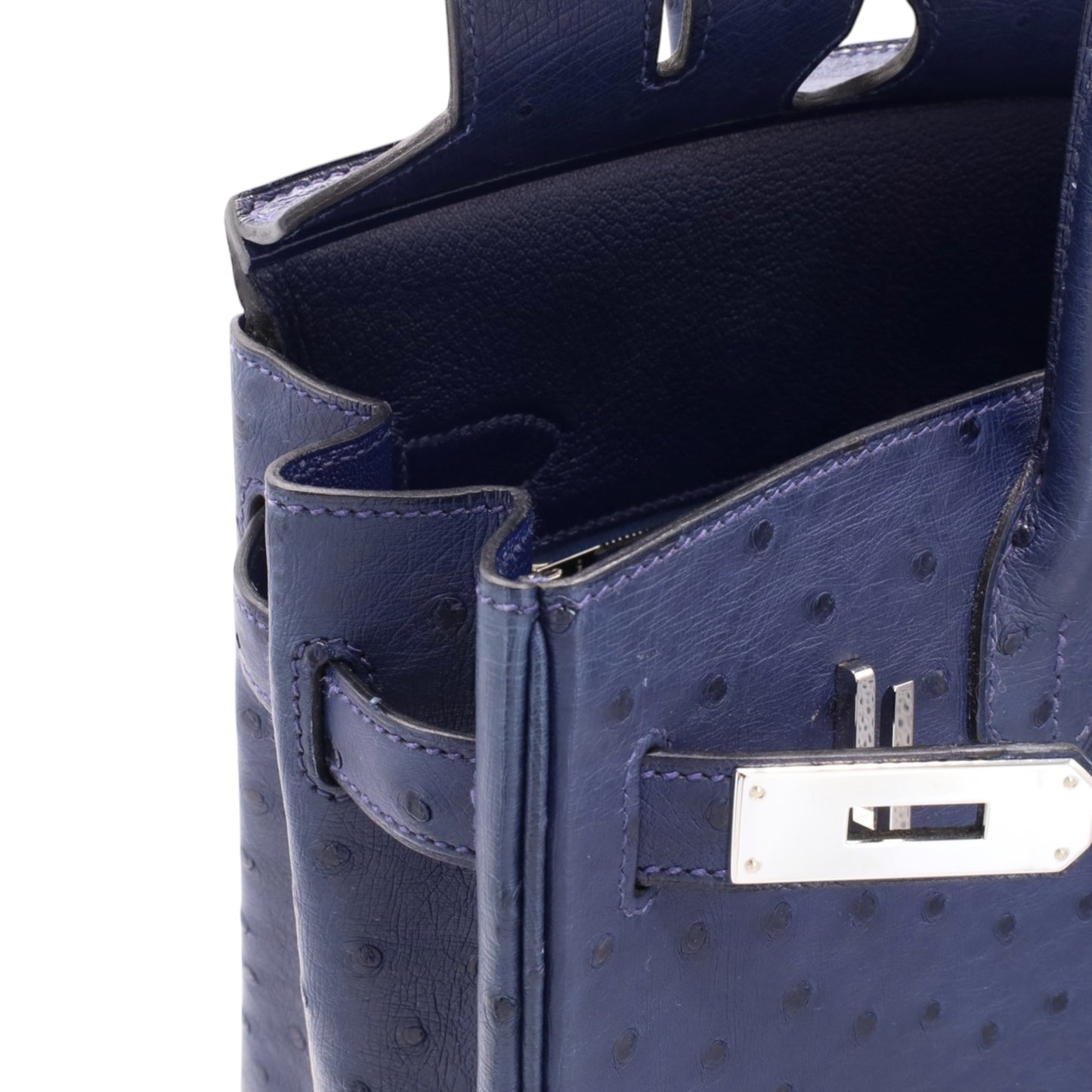 バーキン30　オーストリッチ　ブルーアイリス　SS　T刻印