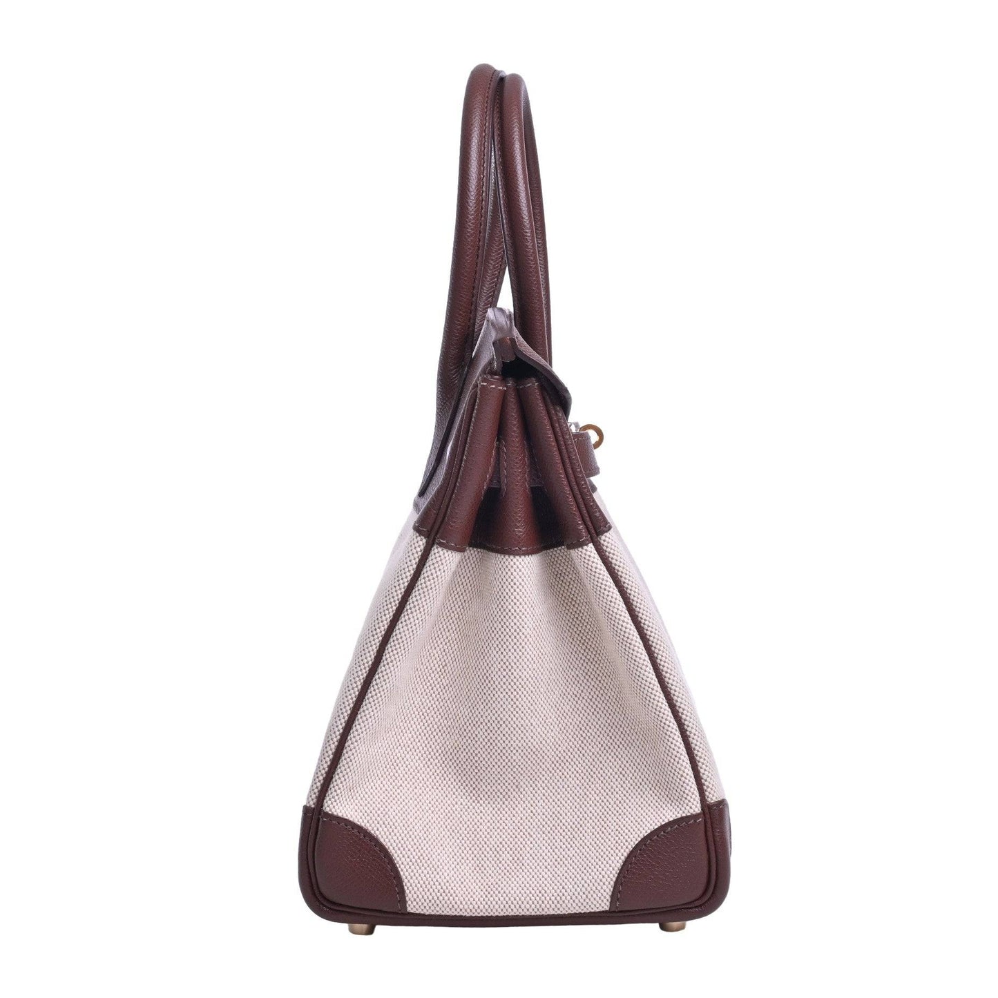 Birkin 30 Kushbell Toile Ash Brown GP □H engraved