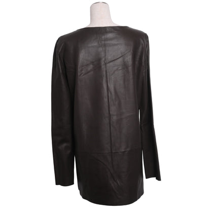 レザーカットソー　ブラウン　42