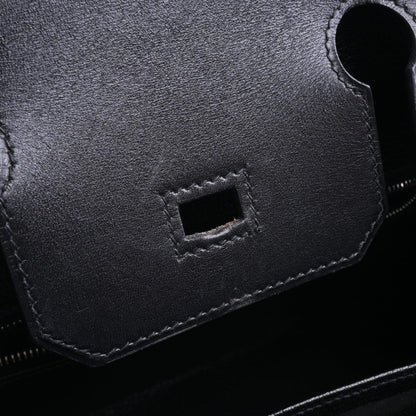 Birkin 30 Box Calf Toile Potamos Black Red SS □J Engraved