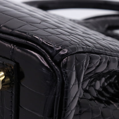 Birkin 25 Porosus Black GP ZStamp