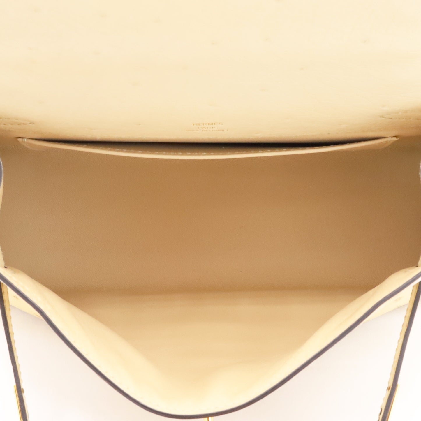 ポシェットケリー　オーストリッチ　ヴァニラ　GP　X刻印