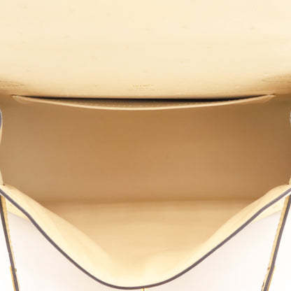 ポシェットケリー　オーストリッチ　ヴァニラ　GP　X刻印