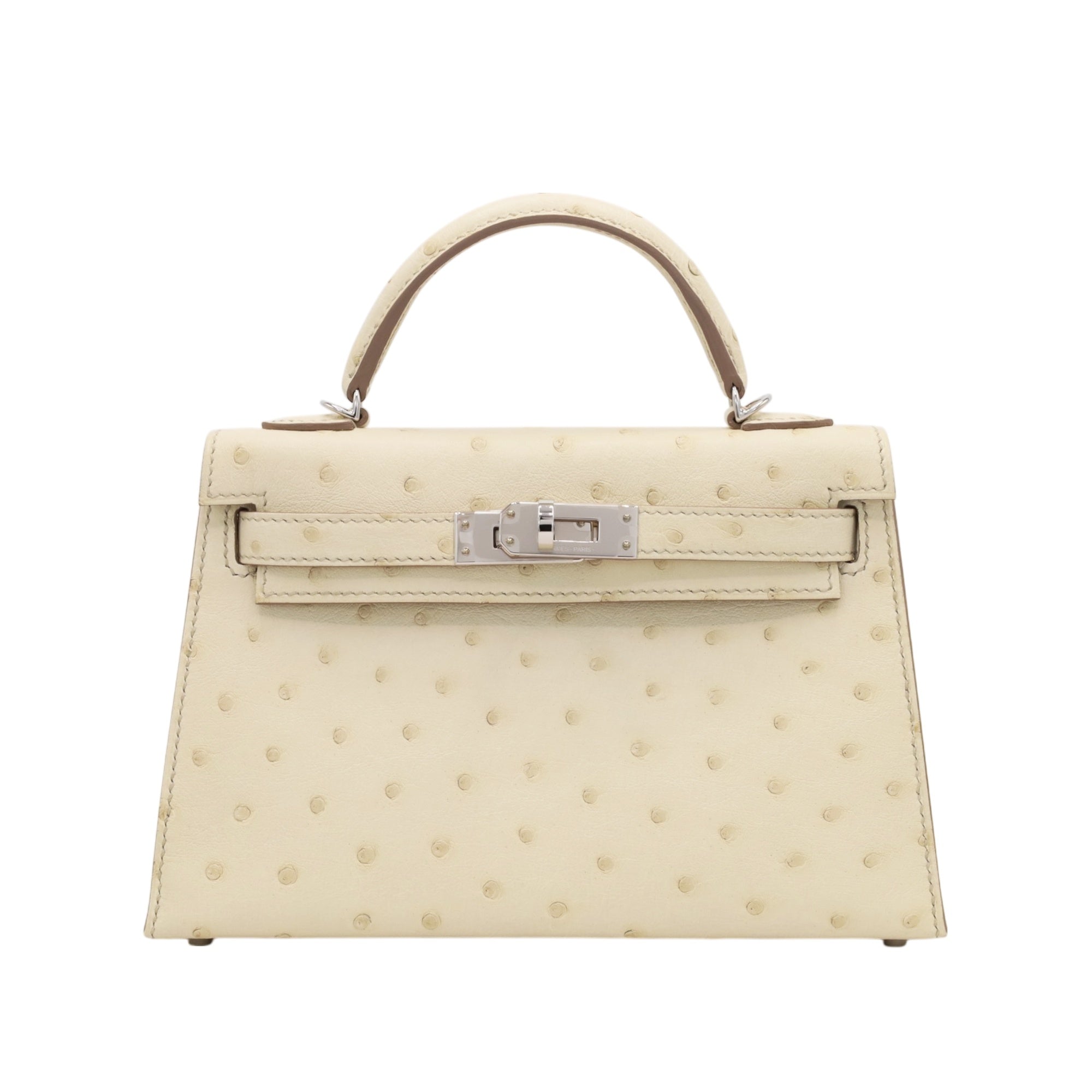 HERMES ミニケリー2 オーストリッチ ヴァニラ SS U刻印 – LALÙE