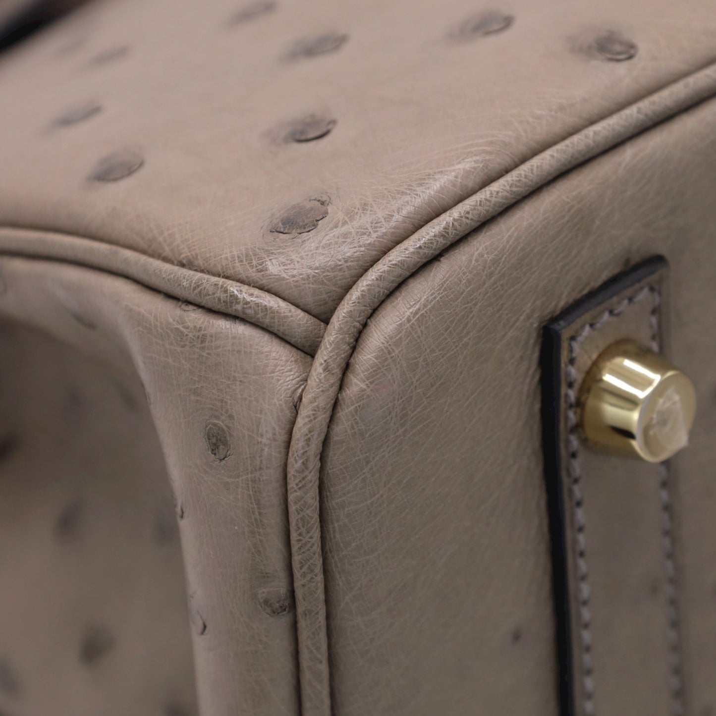 バーキン30　オーストリッチ　ムース　GP　□R刻印