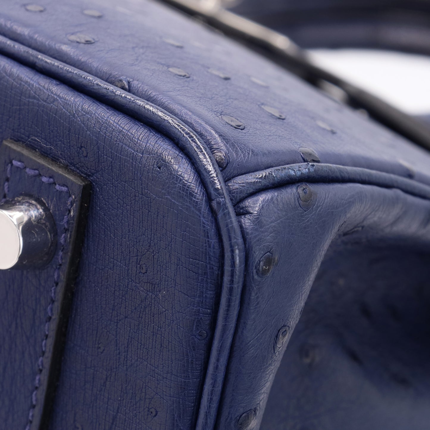 バーキン30　オーストリッチ　ブルーアイリス　SS　T刻印