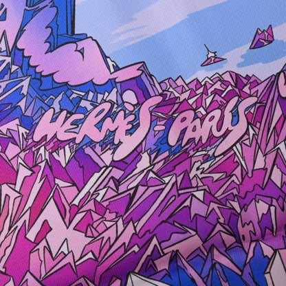 Carre 90 Crystal Valley Scenery Silk Pink