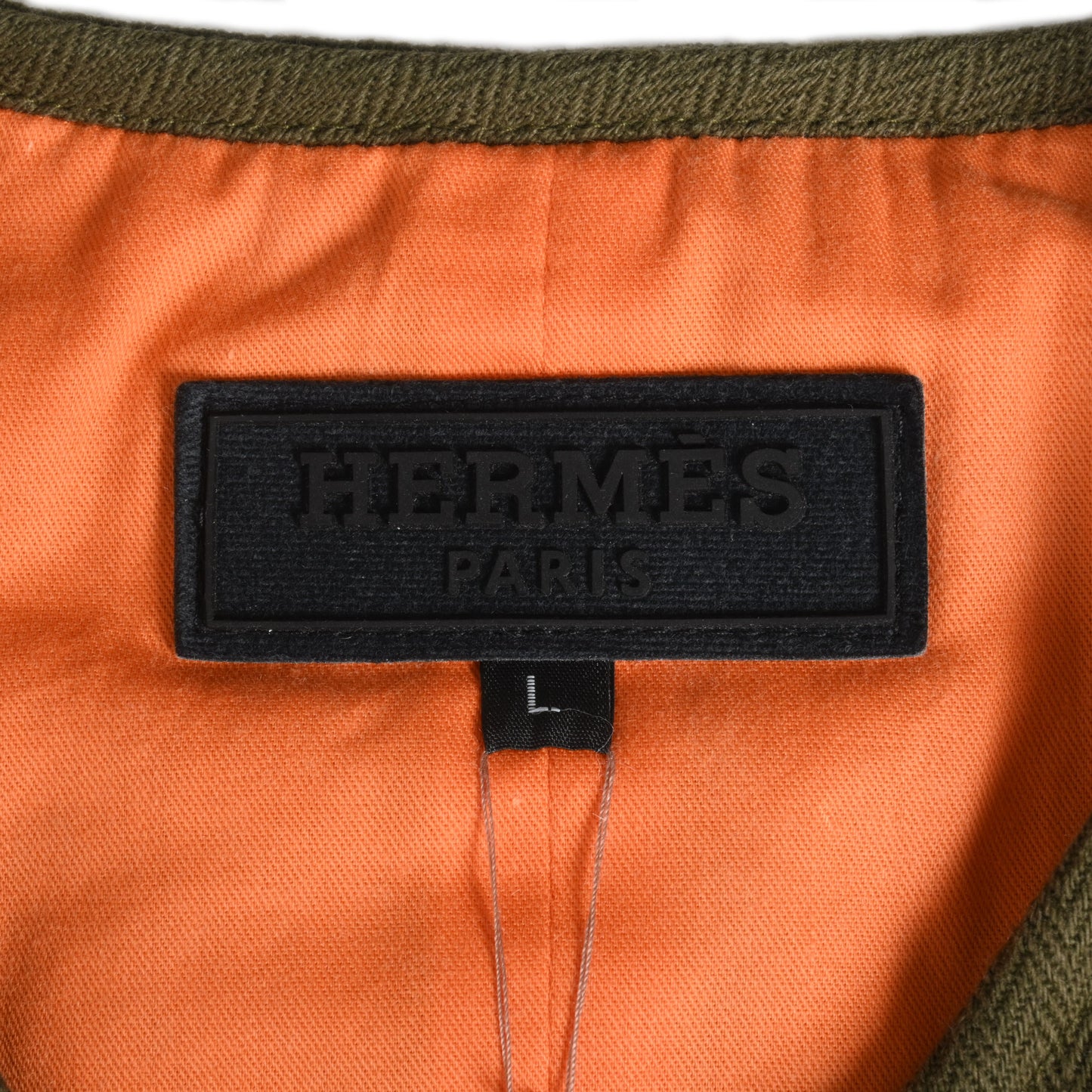 HERMES ベスト　コットン　カーキ　L