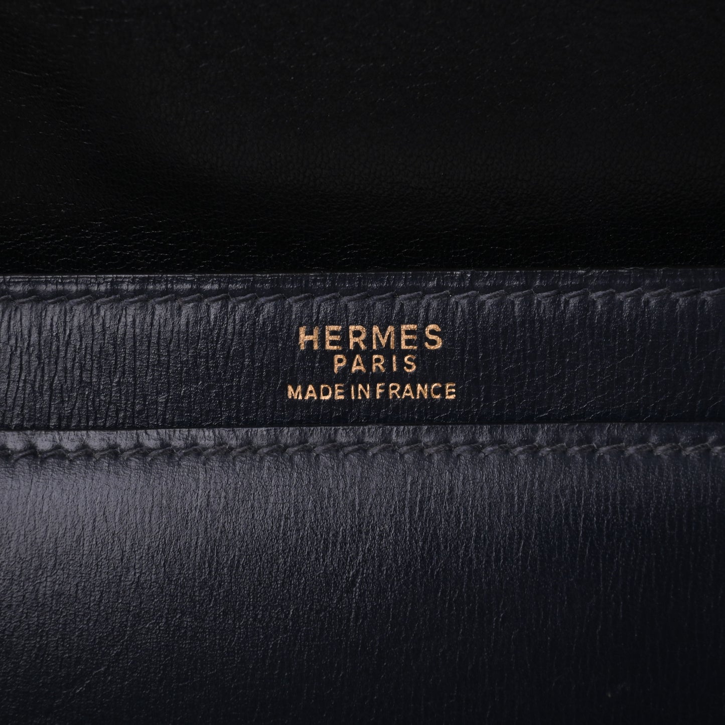 HERMES ユージェニー　クラッチバッグ　ボックスカーフ　ブルーインディゴ　GP　〇H刻