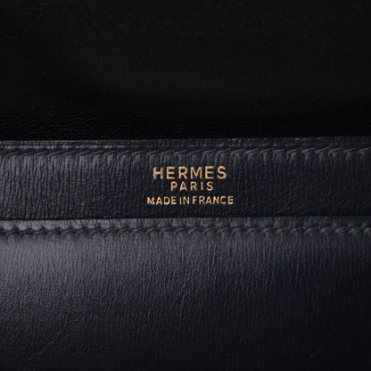 HERMES ユージェニー　クラッチバッグ　ボックスカーフ　ブルーインディゴ　GP　〇H刻