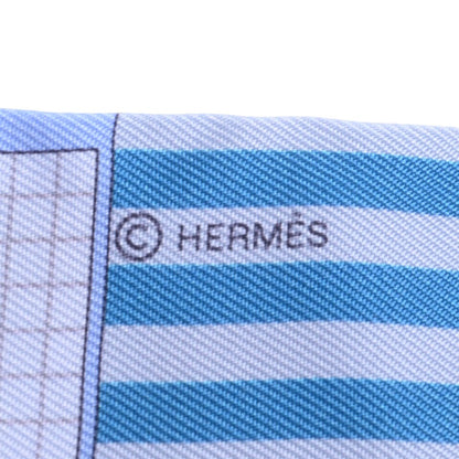 HERMES ツイリー　新・馬着　シルク　ブルー