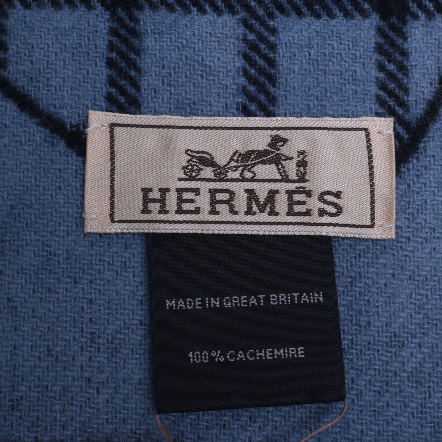 HERMES カミイユ　カシミヤ　ネイビー