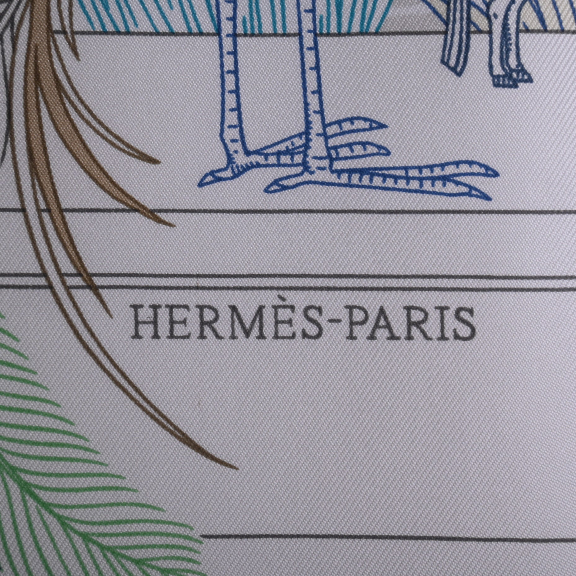 HERMES カレ90　プレシャス・パラダイス　シルク　白