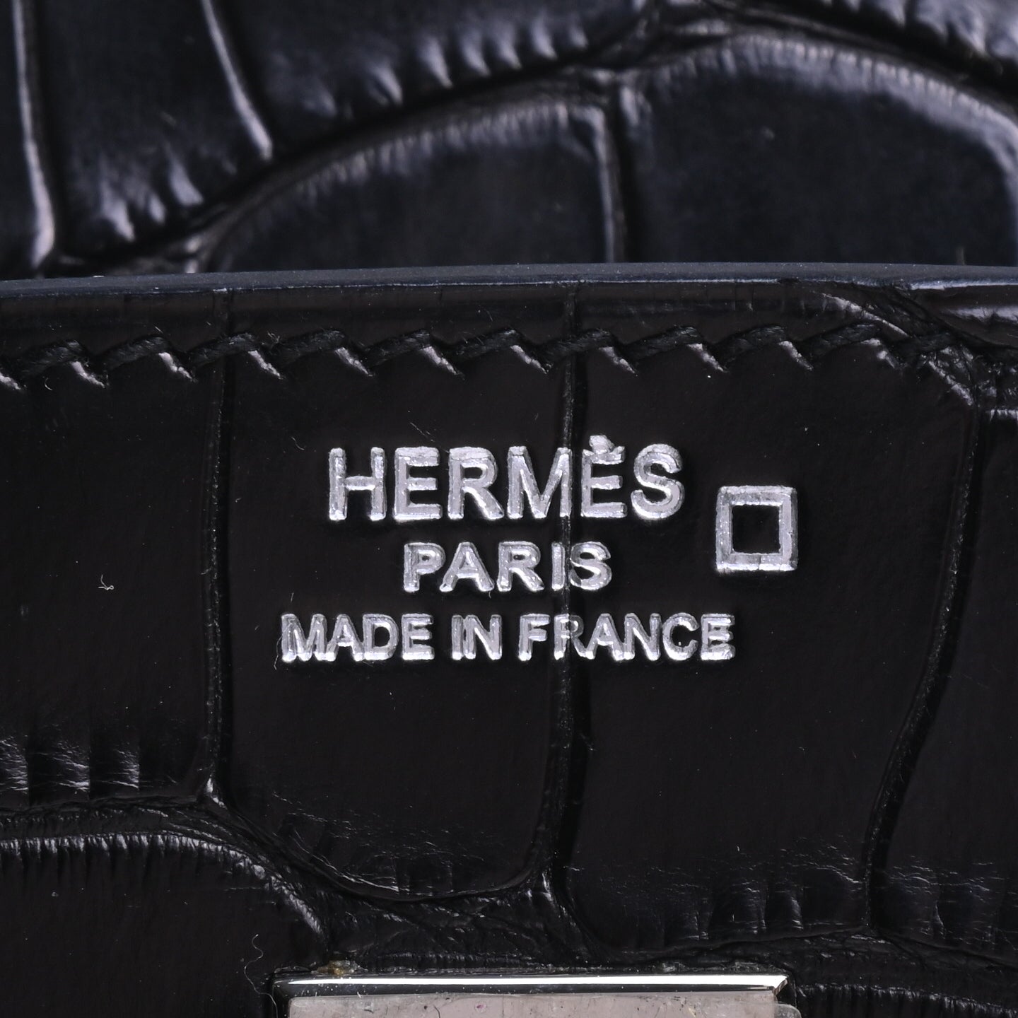 HERMES バーキン25　アリゲーターマット　黒　SS　□R刻印