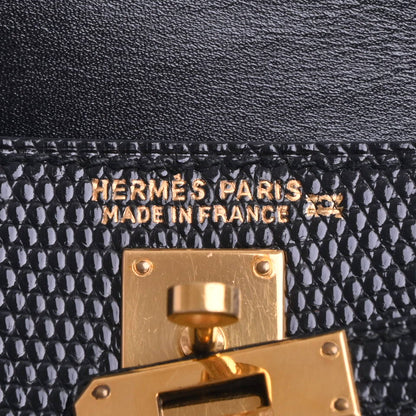 HERMES ミニミニケリー　リザード　黒　GP　〇V刻印