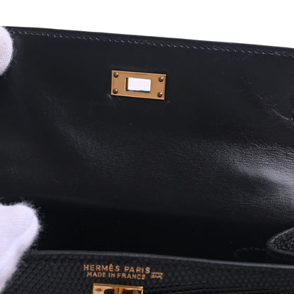 HERMES ミニミニケリー　リザード　黒　GP　〇V刻印