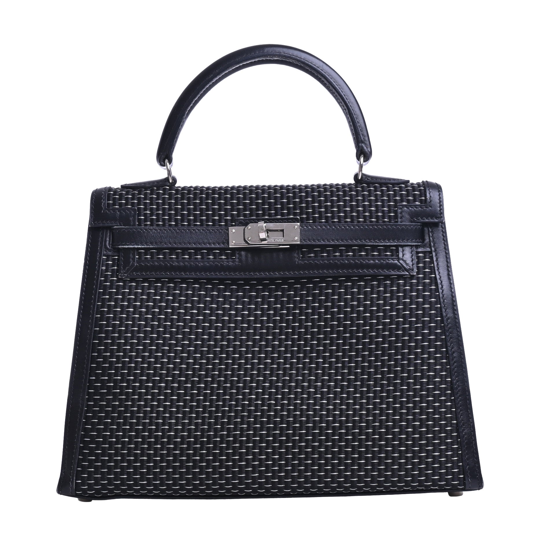 HERMES ケリー25　メタルクリノラン　ボックスカーフ　黒　SS　□C刻印