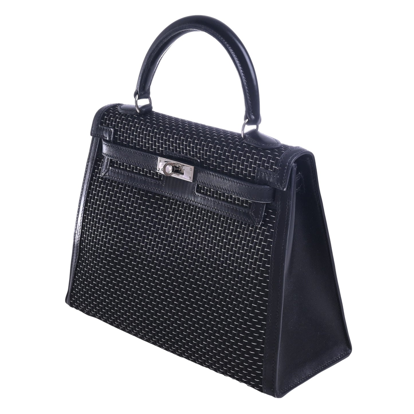 HERMES ケリー25　メタルクリノラン　ボックスカーフ　黒　SS　□C刻印