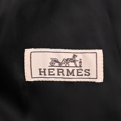 HERMES Pコート　ウール　レザー　黒　50