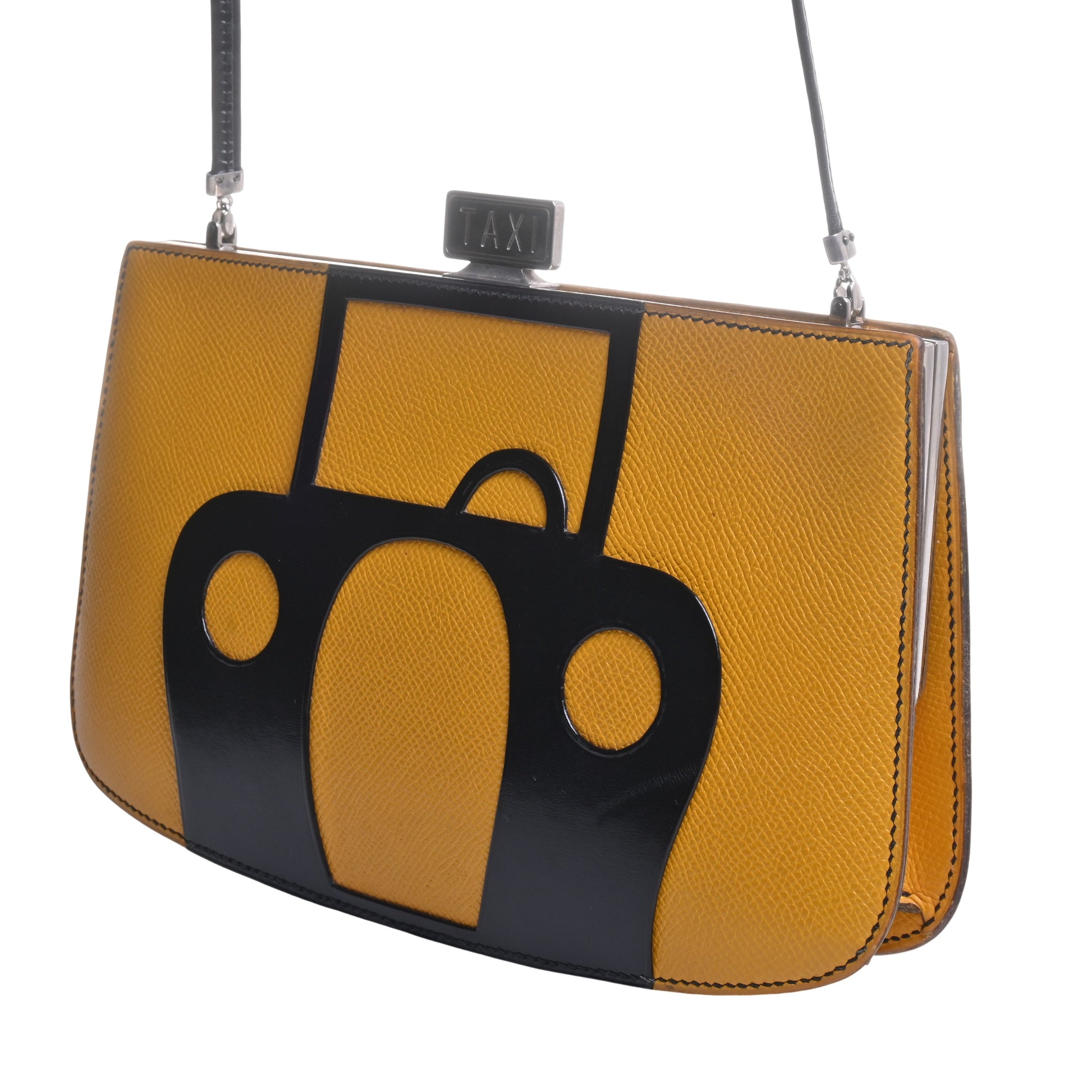 HERMES サックアマリースTAXI　クシュベル　黒　ジョーヌ　SS　〇P刻印