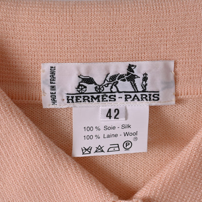 HERMES カーディガン　シルク　ウール　マルチカラー　42