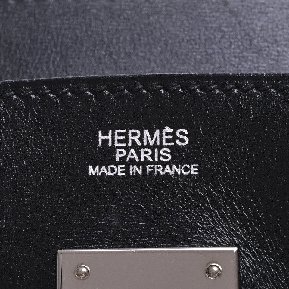 HERMES バーキン30　ボックスカーフ　トワルポタモス　黒　赤　SS　□J刻印