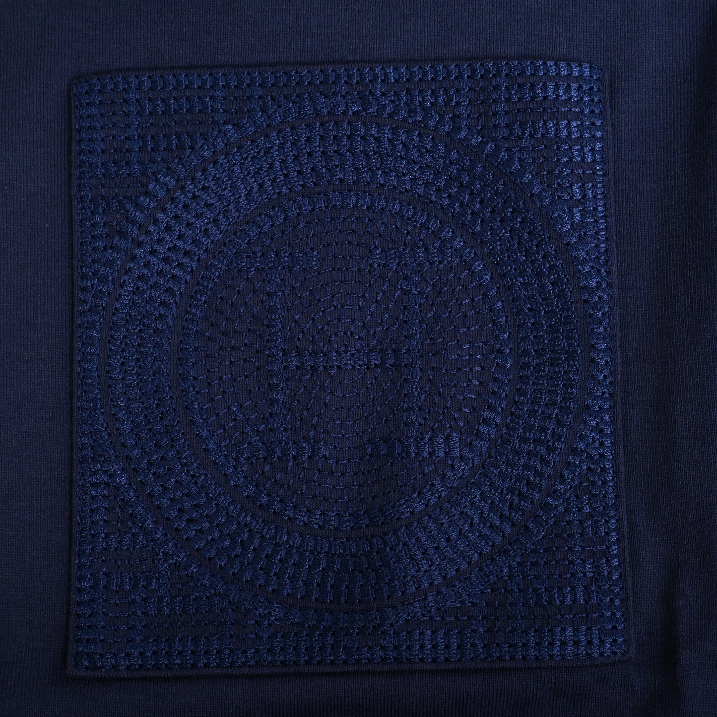 HERMES Tシャツ　H刺繍　コットン　ネイビー　36