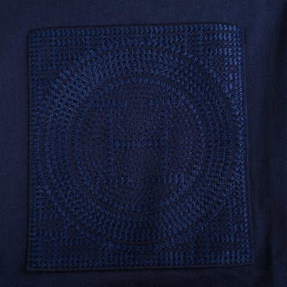 HERMES Tシャツ　H刺繍　コットン　ネイビー　36