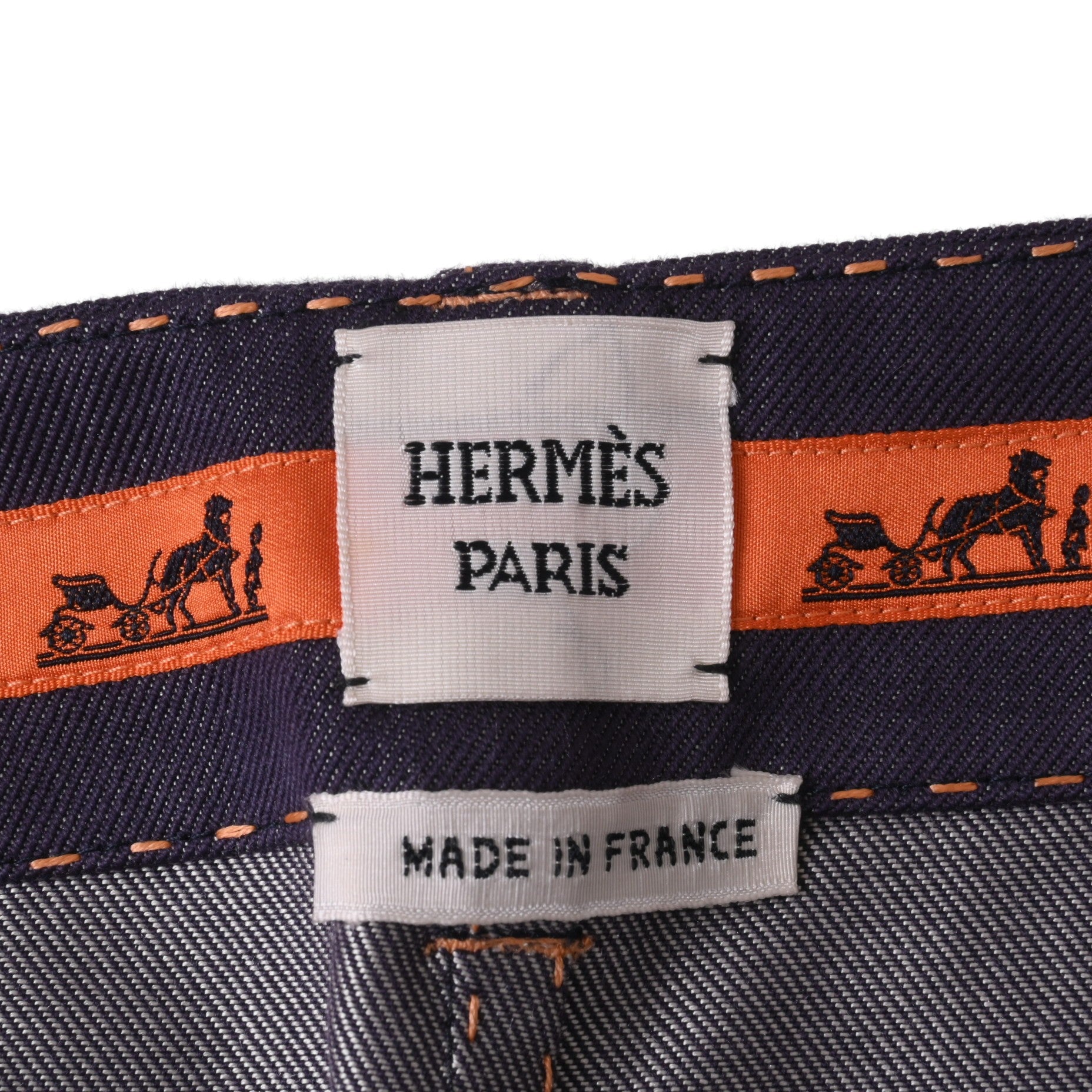 HERMES デニムスカート　コットン　パープル　38